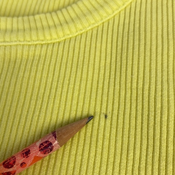 3/$15 Yellow ribbed racer back casual dopamine organic cotton lightweight cami S - Picture 9 of 11